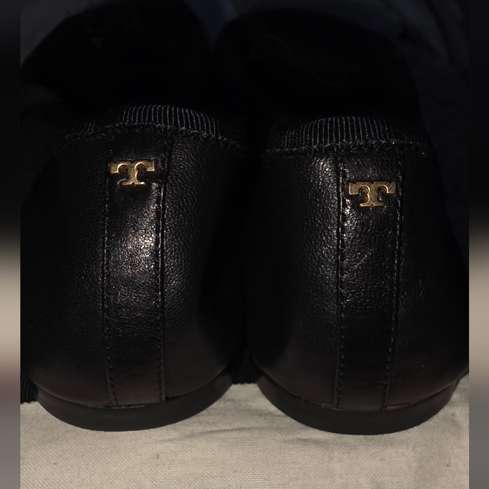 New Tory Burch Elodie Lace Up Black Ballet Flats Size 10.5 - Picture 11 of 14